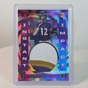Panini Illusions 2021 Rashod Bateman Rookie Card Instant Impact 3-Color Patch Ba